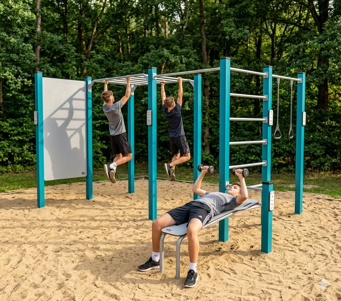 Szkoła ponadpodstawowa — młodzież na street workout