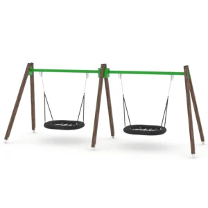 Huśtawka drewniana podwójna bocianie gniazda SWING WD1497 — Nowa Strefa