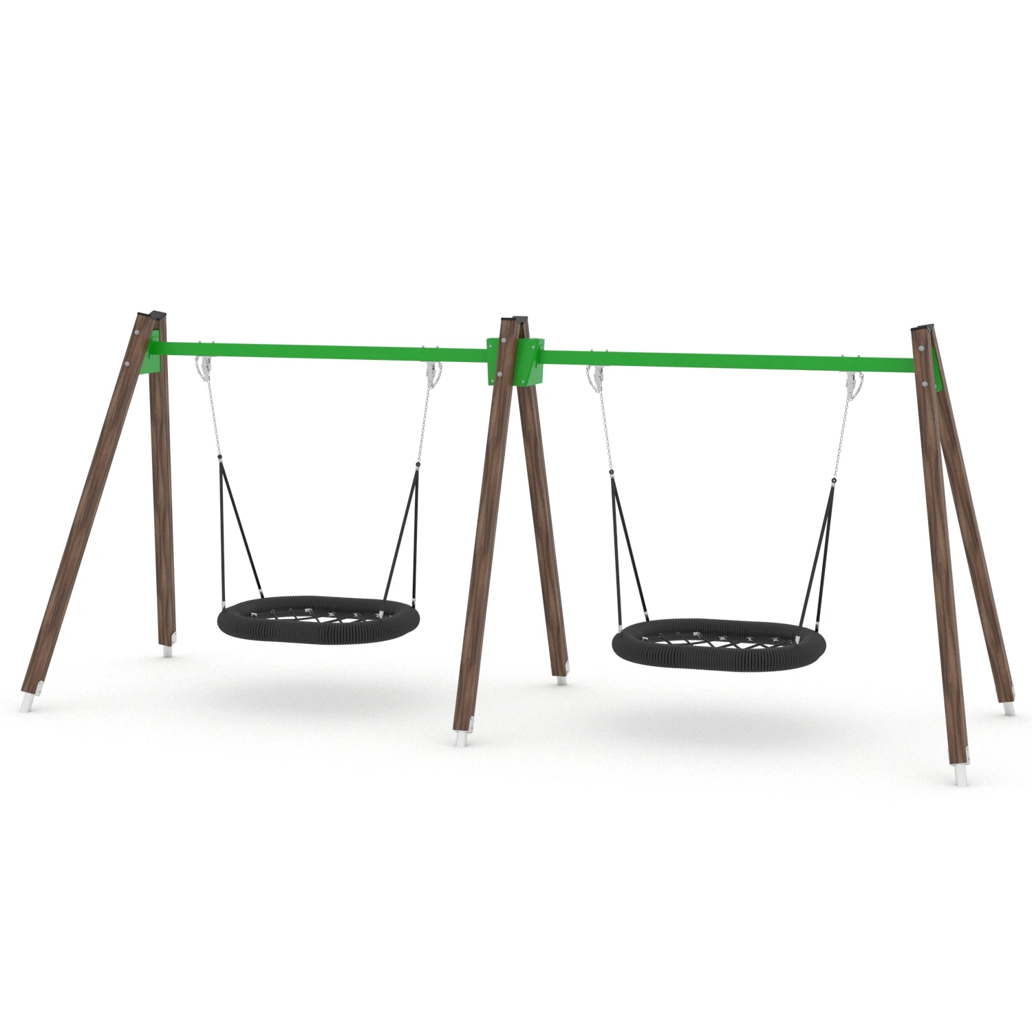 Huśtawka drewniana podwójna bocianie gniazda SWING WD1497