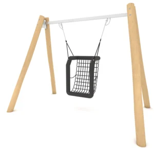 Huśtawka drewniana integracyjna z siedziskiem koszykowym ROBINIA RB0517 — Nowa Strefa