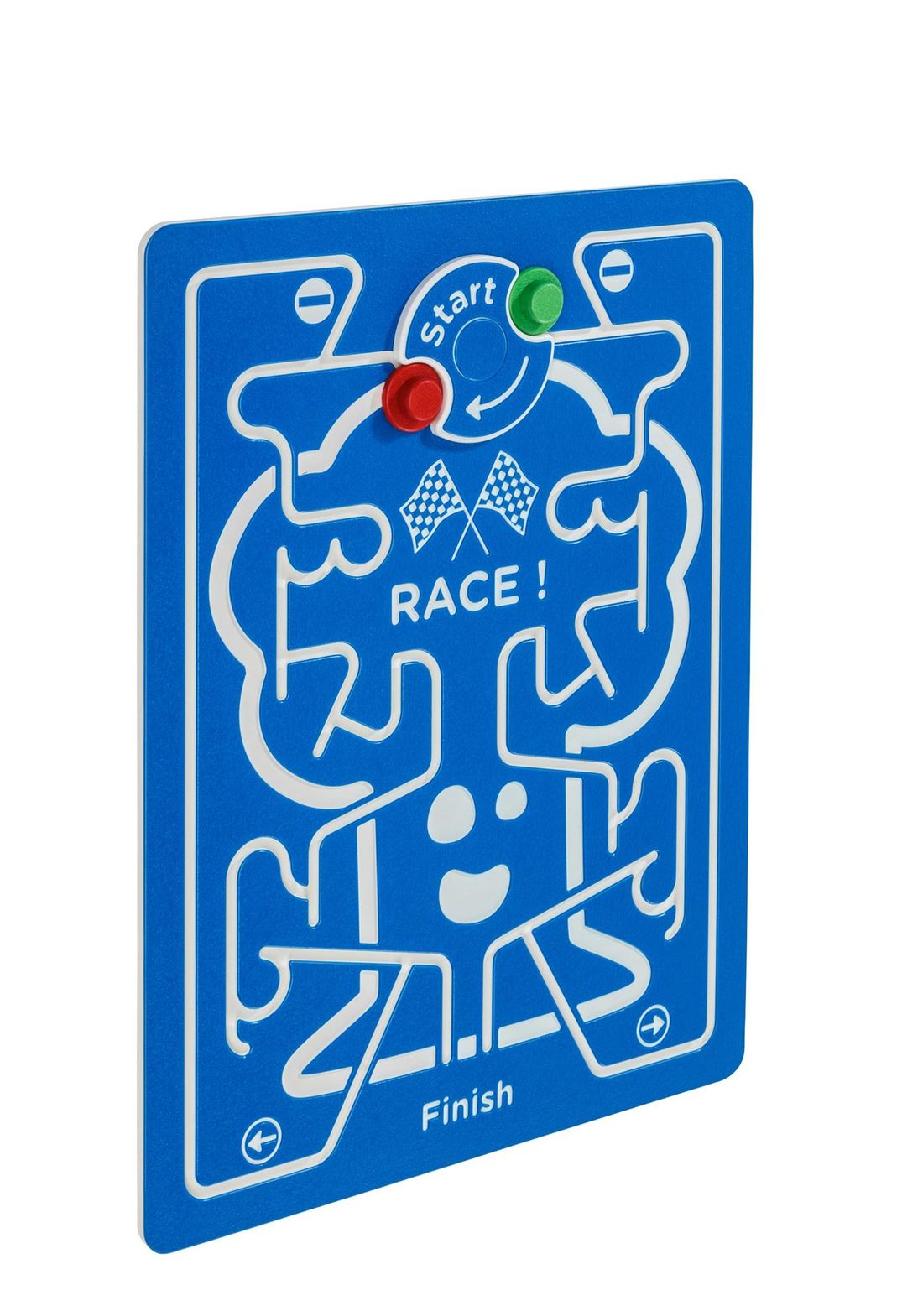 Panel edukacyjny niebieski typu Race 740x990mm. Napis ENG