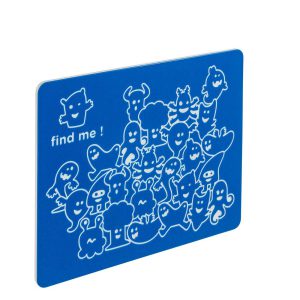 Panel edukacyjny niebieski typu Find me 740x590 mm. Napis ENG