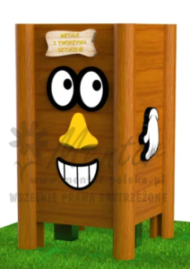 Drewniany kosz na odpady