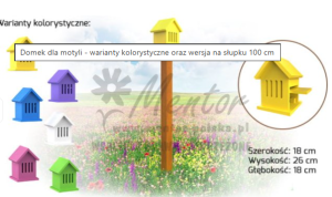 Domek dla motyli na słupku + motyl PCV