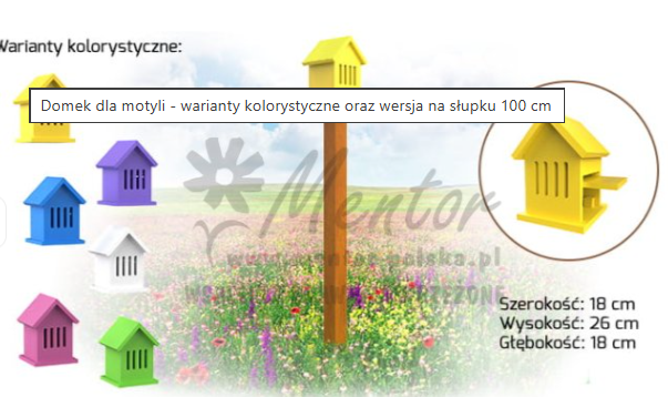 Domek dla motyli na słupku + motyl PCV