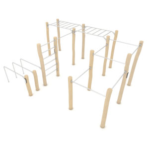 Zestaw sprawnościowy drewniany WORKOUT ROBINIA RB2327 — Nowa Strefa