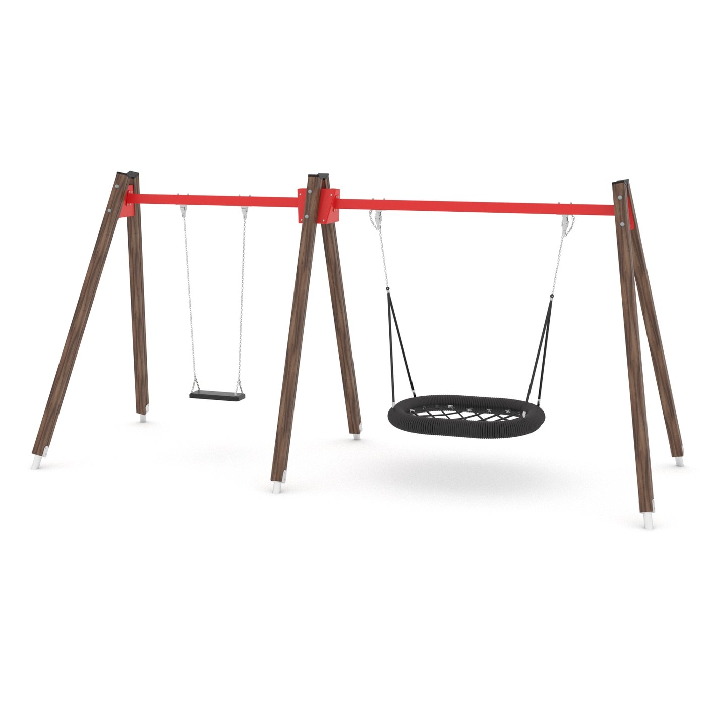 Huśtawka drewniana podwójna bocianie gniazdo SWING WD1492 R6R1