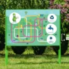 Tablica edukacyjna (dwustronna) – podwójny kulodrom + 2x zestaw drewnianych torów i kulek — ujęcie 2