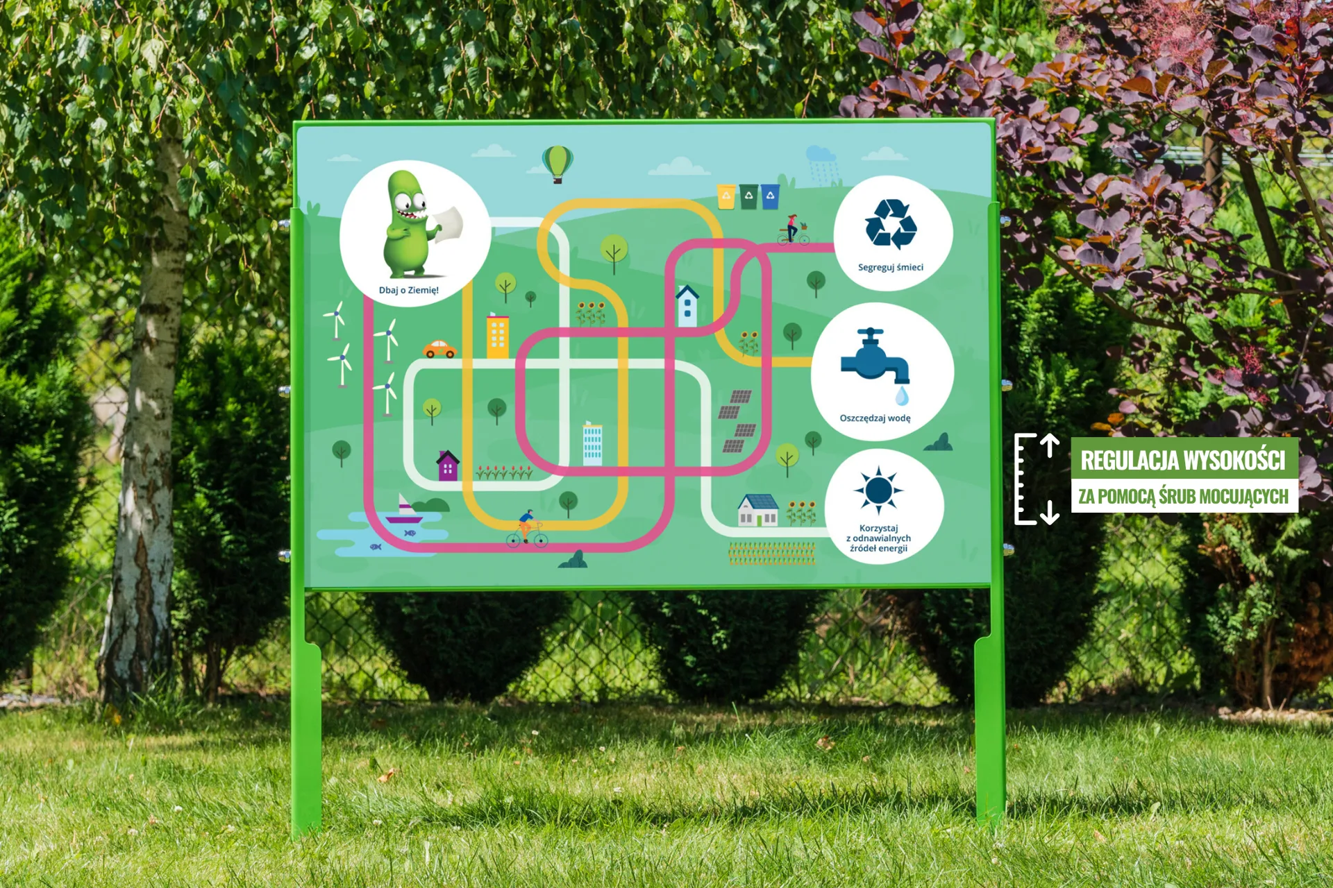 Tablica edukacyjna (dwustronna) – podwójny kulodrom + 2x zestaw drewnianych torów i kulek